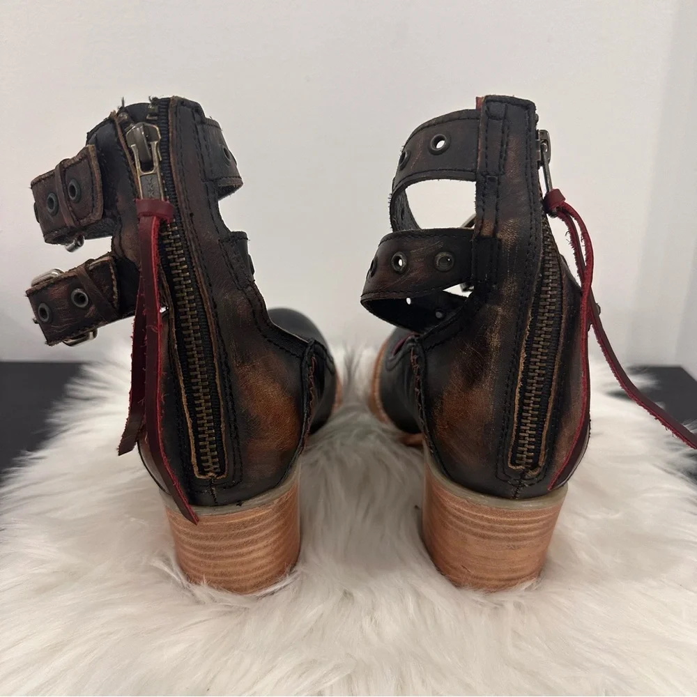 FREEBIRD 🦅 CANDELLA Navy Multi Leather Buckle Shoes Size 7 - Picture 10 of 12